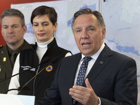 Water levels in most of Quebec are either “stable or improving,” Premier François Legault said Tuesday, alongside Public Security Minister Geneviève Guilbault.