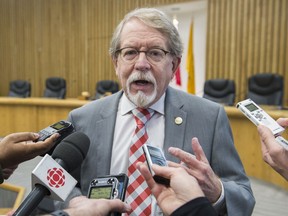 Hampstead Mayor William Steinberg speaks to reporters following a news conference in Montreal, Friday, April 5, 2019.