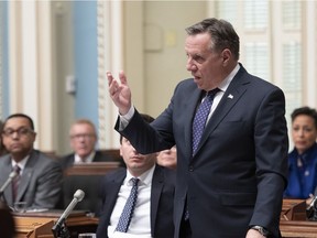 “I know many anglophones who are in love with Montreal and Quebec and wouldn’t move to Toronto for anything in the world,” François Legault (pictured Tuesday, April 16) told a committee regarding relations with English-speaking Quebecers.