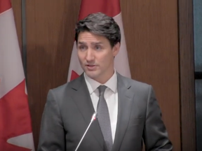 Prime Minister Justin  Trudeau is seen in this Canadian Press video announcing the expulsions of Jody Wilson-Raybould and Jane Philpott.