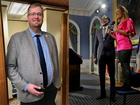 North Dakota insurance commissioner Jon Godfread (left) is contesting New York City Councilman Robert Cornegy Jr.'s title as the world's tallest politician.