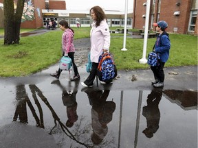 Nancy Ann Paolino children Sofia and Nicolas attend Gerald McShane Elementary School, one of three schools targeted for transfer to the French system.