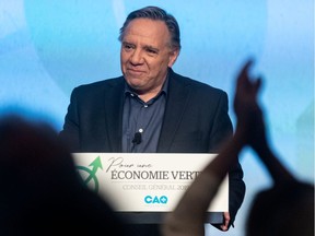 “The path I invite all of us to follow is to electrify our economy," Quebec Premier François Legault said Sunday as he wrapped up the CAQ's two-day general council meeting in Montreal.