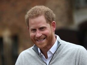 WINDSOR, UNITED KINGDOM - MAY 06: Prince Harry, Duke of Sussex speaks to the media at Windsor Castle following the birth of his son on May 06, 2019 in Windsor, United Kingdom. Meghan, Duchess of Sussex gave birth to a baby boy weighing 7lbs 3oz at 05:26 BST.