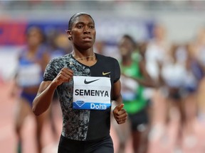 In this photo taken on May 3, 2019 South Africa's Caster Semenya competes in the women's 800m during the IAAF Diamond League competition in Doha.