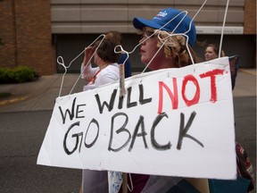 Pro-choice protesters march through the streets of Birmingham, Ala., during the March for Reproductive Freedom on May 19, 2019.