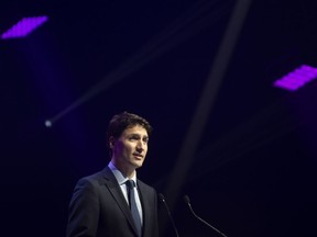 Canadian Prime Minister Justin Trudeau delivers a speech at the Viva Technology conference in Paris, Thursday May 16, 2019.
