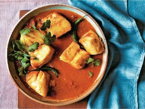 Asma Khan includes fish dishes such as this Bengali curry alongside plenty of vegetarian recipes in Asma’s Indian Kitchen.