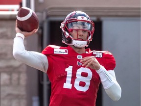 Alouettes QB Matthew Shiltz throws during spring training camp at Percival Molson Stadium in Montreal on June 3, 2019. He gets the start against the B.C. Lions on Saturdau, Sept. 28, 2019, in Vancouver.