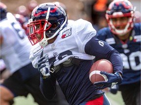 The Montreal Alouettes' Quan Bray during spring training camp at Percival Molson Stadium in Montreal on Monday, June 3, 2019.