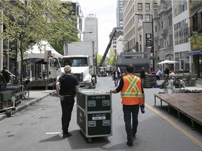 Peel St. is closed to motorists this week to make way for Grand Prix festivities.