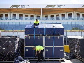 Formula One teams were busy unpacking Tuesday in preparation for this weekend's Grand Prix at Circuit Gilles-Villeneuve. The forecast calls for sunny weather for five consecutive days starting Thursday.