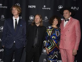 Arcade Fire, who are receiving an award for their fundraising efforts for Haiti, arrive on the red carpet for a gala by Artists for Peace and Justice in Montreal on Saturday, June 8, 2019.