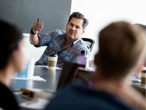 Peter Lenkov, born in Chomedey, Laval, gives a master class in screenwriting at Concordia University in 2017. Among his credits: 24, CSI: New York, Hawaii Five-0 and MacGyver. His brother, Jeff, 53, is a Los Angeles-based lawyer and NHL player agent.