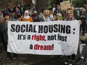 Housing activists will demonstrate Sunday, Sept. 15, 2019, at a rally in Place du Canada, starting at 2:00 p.m.
