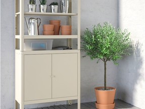 A garden cabinet can be the perfect storage unit in a dining room or large bathroom. KOLBJORN cabinet, $169, Ikea.