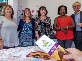 Maison Caracol's team, left to right, Claire Legault, Christine Marois, Dr. Michèle Vartian, social worker Odette Mukakabera and Dr. Gilles Julien.