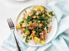 Fresh Potato Salad with Salmon from The Domestic Geek's Meals Made Easy by Sara Lynn Cauchon.