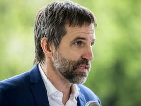 Equiterre co-founder and environmental activist Steven Guilbeault announces his candidacy for the Liberal Party in the upcoming federal election, at a press conference in Montreal Friday June 21, 2019.