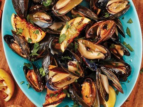 Grilled mussels with lemon from Best of Bridge Sunday Suppers.