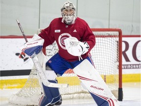 Cayden Primeau takes part in the Montreal Canadiens' development camp at the Bell Sports Complex in Brossard on June 26, 2019.
