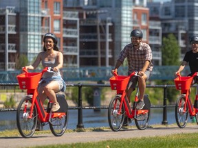 Montrealers check out Jump e-bikes, newly available in Montreal.