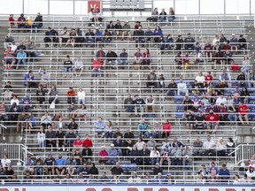 There were many empty seats at the Montreal Alouettes' Canadian Football League game against the Ottawa Redblacks at McGill's Percival Molson Stadium in Montreal on July 6, 2018.