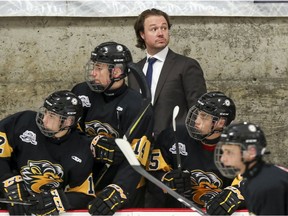 Longtime Lac St-Louis Lions midget AAA head coach Jon Goyens, seen here behind the bench last August, is heading to the QMJHL.