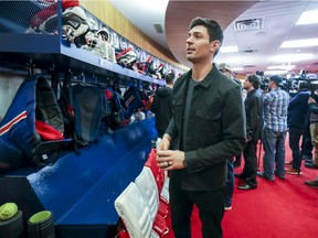 Canadiens goalie Carey Price leaves the team’s locker room at the Bell Sports Complex in Brossard after meeting the media on April 9, 2019 after club missed the playoffs for second straight year.