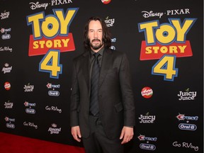 Keanu Reeves attends the world premiere of Toy  Story 4 at the El Capitan Theatre in Hollywood on Tuesday, June 11, 2019.