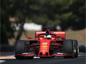 Sebastian Vettel steers his Mercedes during Friday practice for the French Grand Prix at Circuit Paul Ricard.