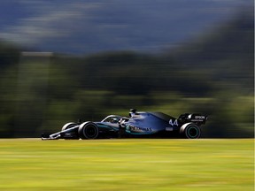 Lewis Hamilton steers his Mercedes during Friday practice at the Austrian Grand Prix. With six wins in eight races, he's on track for a sixth drivers' title.