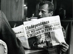 RIN (Rassamblement pour l'indépendance nationale) member takes part in a restaurant sit-in on June 22, 1965.