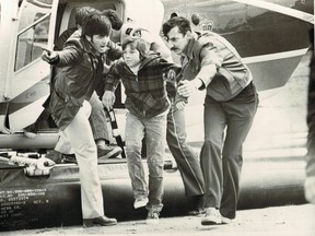 James Doak, St. John's School survivor of Lac Temiscamingue canoe tragedy arrives at the village of Ville-Marie on June 13, 1978.