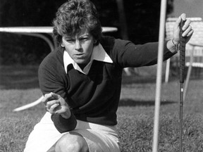 Golfer Jocelyne Bourassa at the Beaconsfield Golf Club, June 8, 1983.