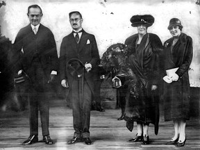 Lord and Lady Byng June 14, 1926 after arrival at Montreal's Bonaventure Station. From left: Lord Byng (governor general), acting mayor Theodore Morgan, Lady Byng and Mrs. Morgan. The Byngs were on a farewell tour.