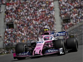 Racing Point BWT Mercedes driver Lance Stroll Canada during the Canadian Grand Prix at the Circuit Gilles Villeneuve in Montreal on Sunday, June 9, 2019.