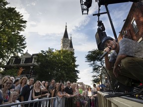 Michael Mlakar of Clay and Friends preforms Thursday at the Loto-Québec Stage at Wellington and Galt Sts., part of the popular new Verdun satellite site of the Montreal International Jazz Festival.