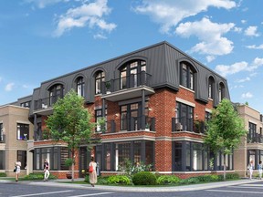 Artist's conception of the Le Charlebois condo project, a three-storey mixed residential and commercial space being proposed for the former site of the Pioneer bar in Pointe-Claire Village.