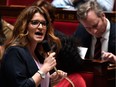 French Junior Minister for Gender Equality Marlene Schiappa speaks during a session at the National Assembly in Paris.