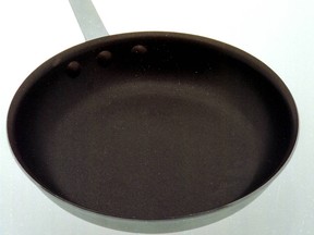 A non-stick frying pan: "Determination of the molecular structure of Teflon revealed a chain of carbon atoms, each bonded to two fluorine atoms. It is this array of fluorines around the periphery of the molecule that turns out to be responsible for Teflon’s non-stick property as well as its lack of reactivity," Joe Schwarcz writes