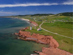 The dramatic coastline of  Île du Havre Aubert, part of Quebec's remote Îles de la Madeleine.