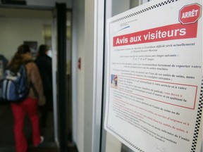 Sign in a Quebec hospital in 2006 warns of infection: "C. Diff infections plague hospitals since these bacteria are resistant to many antibiotics and frolic when competing bacteria are killed off," Joe Schwarcz writes.