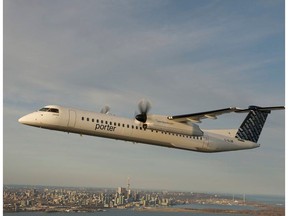 A Porter Airlines Bombardier Q400 in flight. (CNW Group/Porter Airlines Inc.) ORG XMIT: POS2013062015140851