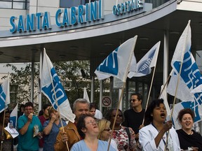 Nursing staff at Santa Cabrini Hospital at a demonstration in 2008. Now staff is worried about care of elderly patients after the hospital lost its last geriatrician.