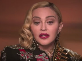 Madonna is seen in screen shot from Us Weekly video.