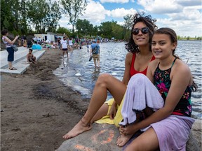 The long-awaited return of a beach to Verdun on Saturday, June 22, 2019, was visited by locals, including Teedah Hammer and her niece Lauren Paul.