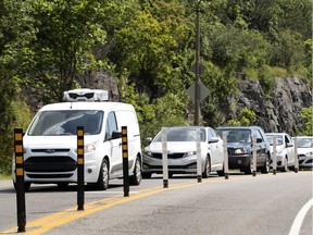 The posts — or bollards — diviiding traffic on the newly configured Camillien-Houde Way have come info particular scorn from Montreal drivers.