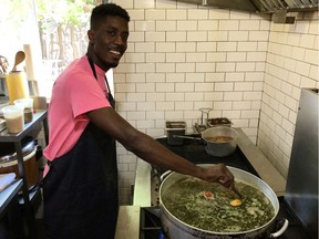 Paul Toussaint in the kitchen of Agrikol, the Haitian restaurant co-owned by Arcade Fire’s Régine Chassagne and Win Butler. “While you are at Agrikol, give everything to Agrikol,” Toussaint says. “I am hard on myself and am pushing myself every day.”