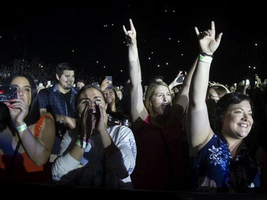 Crowds cheer as they watch The Backstreet Boys perform at the Bell Centre, in Montreal, Quebec July 15, 2019.